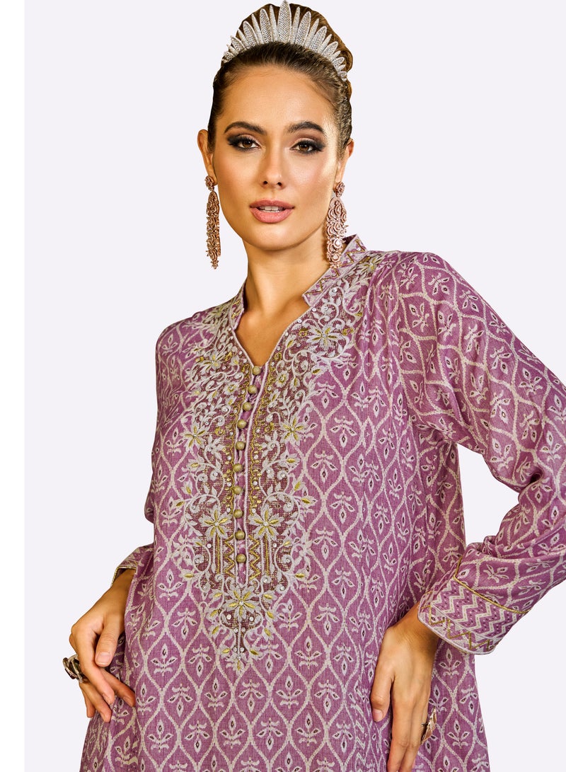 Sara Arabia Fret Leaf Vine Jalabiya - Image 3