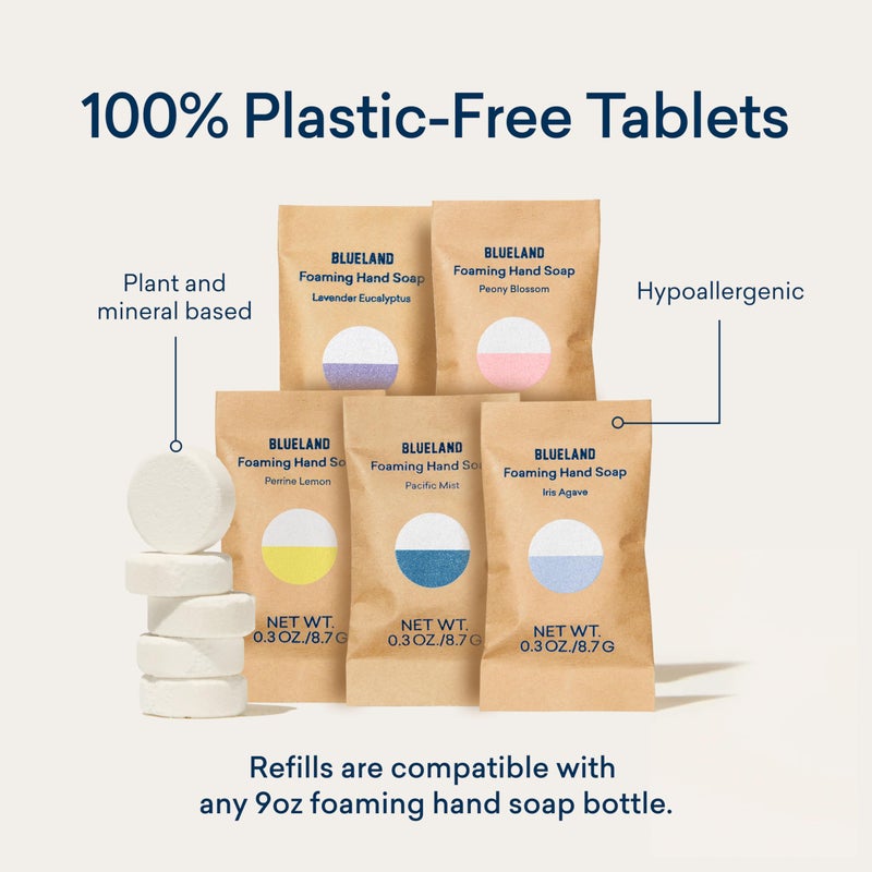 BLUELAND Foaming Hand Soap Refill Tablets, 4-Pack, Variety Pack Scents, Eco Friendly Cleaning Products, 4 x 9 Fl oz - Image 2