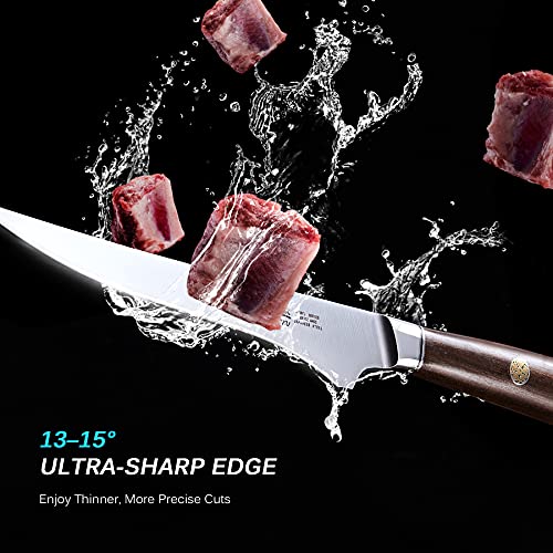KYOKU 6.5 Inch Boning Knife - Daimyo Series - Butcher Knife with Ergonomic Rosewood Handle, and Mosaic Pin - Japanese 440C Stainless Steel Kitchen Knife with Sheath & Case - Image 4