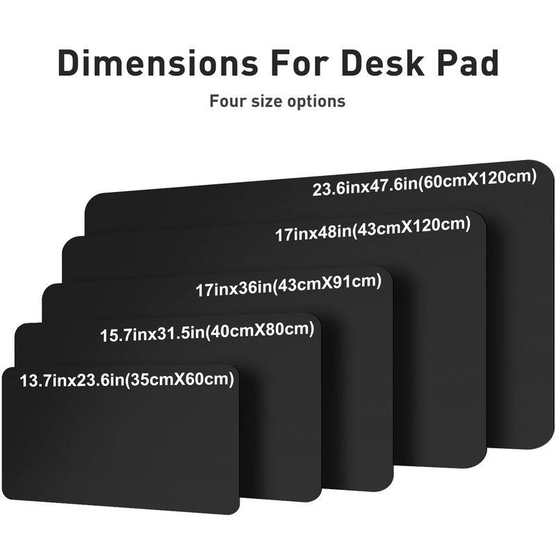 Aothia Faux Leather Desk Mat â€“ Large Mouse Pad, Non-Slip PU Leather Blotter, Waterproof Writing Surface for Office and Home (Black, 47.2" x 23.6") - Image 5