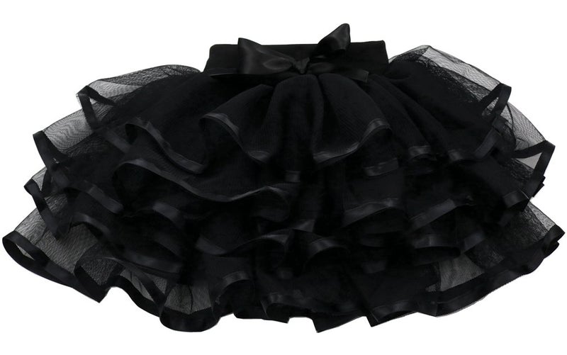 Tortoise & Rabbit Little Girls and Big Girls Tulle Tutu Skirt,Black,7-9 Years - Image 4