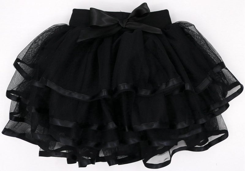 Tortoise & Rabbit Little Girls and Big Girls Tulle Tutu Skirt,Black,7-9 Years - Image 3