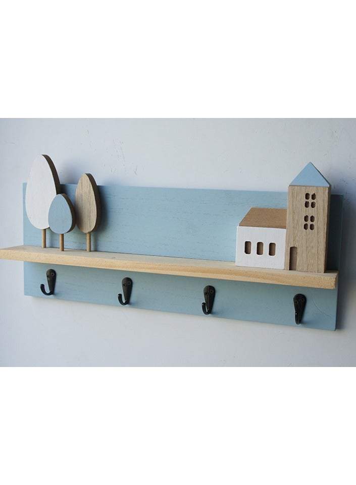 Creative Home Doors Entrance Entrances Non Perforated Walls Decorative Keys Hooks Storage Items Clothes and Hats Shelves 