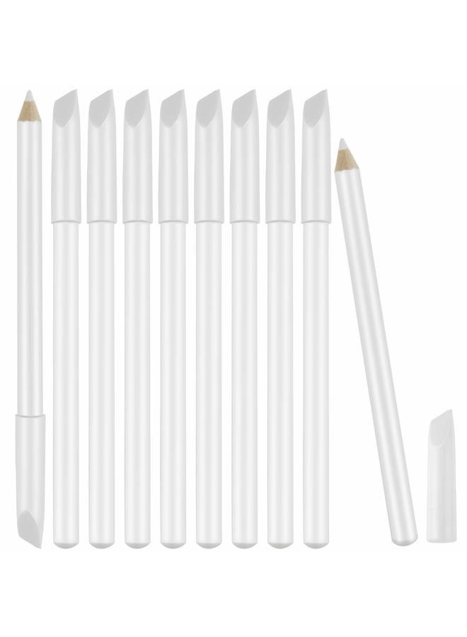 Maitys 10 Pieces Nail Whitening Pencil 2-in-1 White Nail Pencil DIY French Design Manicure with Cuticle Pusher - Image 1