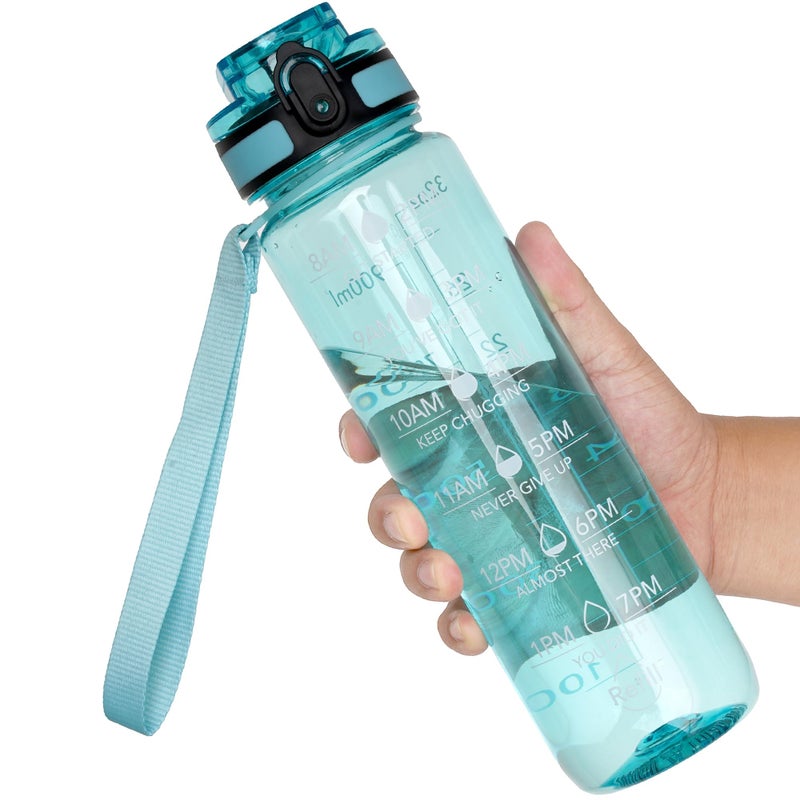 OLDLEY Water Bottle, 32oz Motivational Sports Water Bottle with Time Marker - Times to Drink - Tritan, BPA Free, Wide Mouth Leakproof, Anniversary Birthday Gifts for Men Women,Surfer (1 Bottle) - Image 1