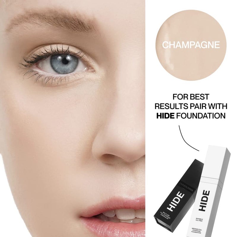 HIDE Liquid Concealer, Medium to Full Coverage Concealer for Blemishes, Under Eye Dark Circles & Scars, Oil Free Concealer, Champagne (See Shade Finder), 0.5 fl oz - Image 5