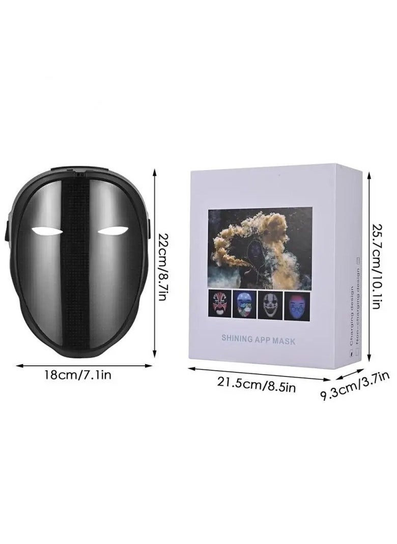 LED Face Mask with Bluetooth Programmable, App Controlled, Customizable Shining Mask
