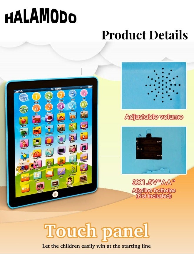 هالامودو لوحة تعليم للأطفال لمرحلة ما قبل المدرسة، ألعاب تعليمية إلكترونية للأرقام والأبجدية، لعبة حيوانات تعلم الألحان، كمبيوتر لوحي تعليمي تفاعلي للأولاد والبنات من سن 3 إلى 8 سنوات - Image 3