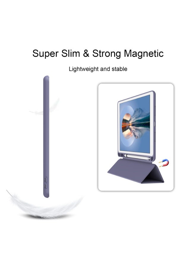 for Honor Pad X9 11.5 Inch Case Cover,Transparent Airbag With Pen Slot For Anti Drop, Tablet Protective Cover, Triple Fold Multi Angle Design, Automatic Wake-up/sleep, Soft Leather,Purple - Image 4