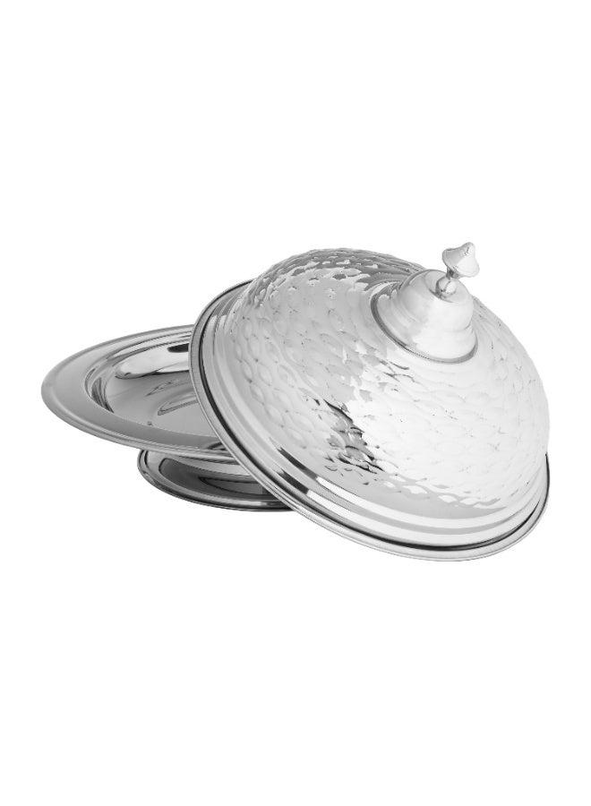 المرحومي صحن كوزي بقاعدة فاخر مصنوع من ستانلس استيل الهندي 50 سم - Image 2