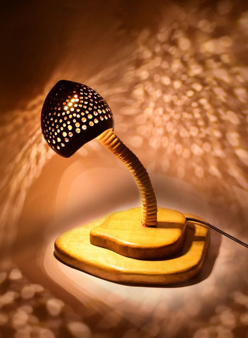 N & H Coconut Shell  Table  Lamp Curved  Shaped design - Image 1