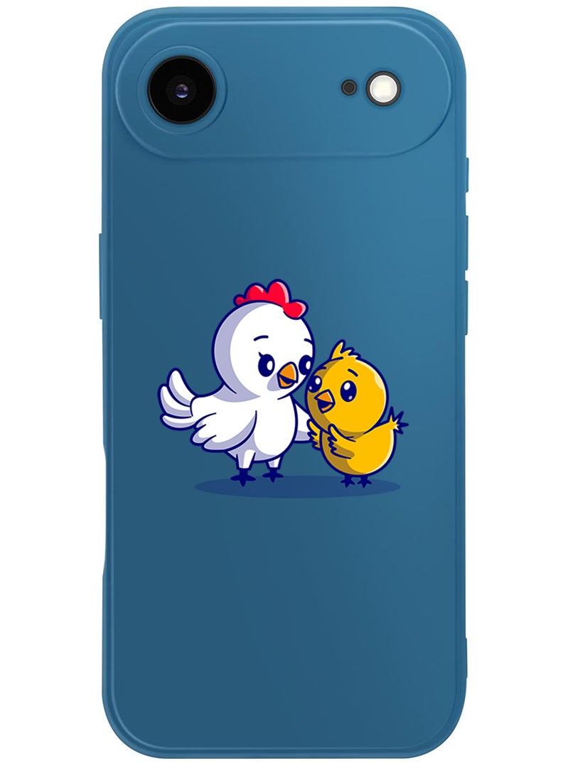 Theodor Protective Slim Fit Case Liquid Silicone Cover with Full Body Protection Anti-Scratch Shockproof Case For Apple iPhone 17 Air (Blue) Chicken & Hen - Image 1