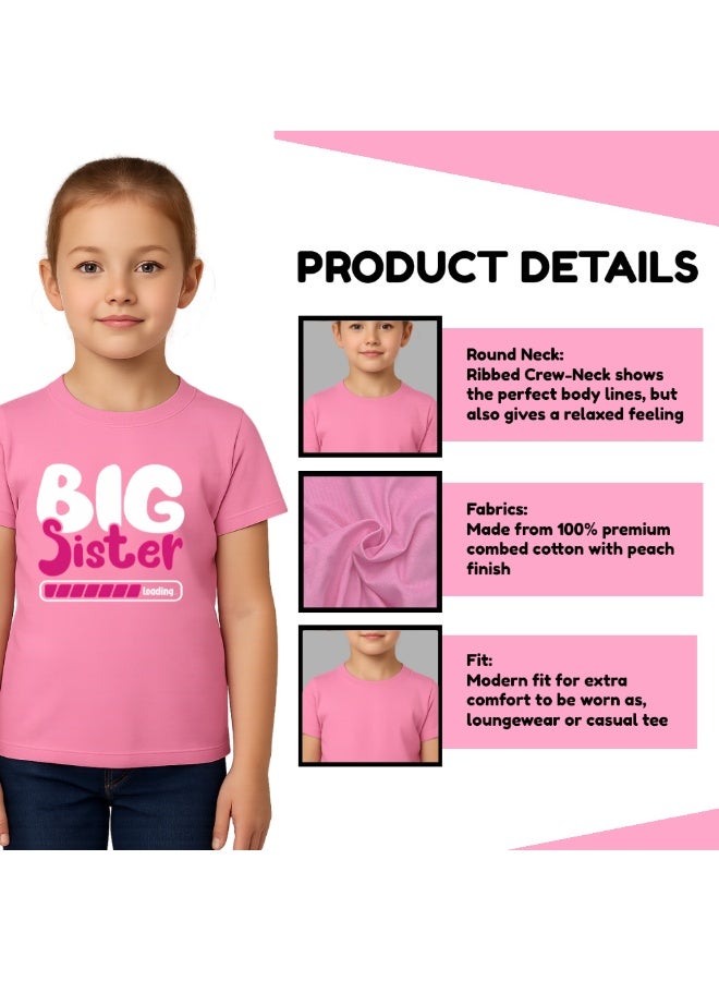 برينت شوب فور مي تيشيرت "الأخت الكبرى" للبنات - تيشيرت مطبوع عليه رسومات جرافيكية برقبة دائرية - تيشيرت قطني ناعم بأكمام قصيرة - مثالي لإعلانات "الأخت الكبرى" والملابس الكاجوال - Image 3