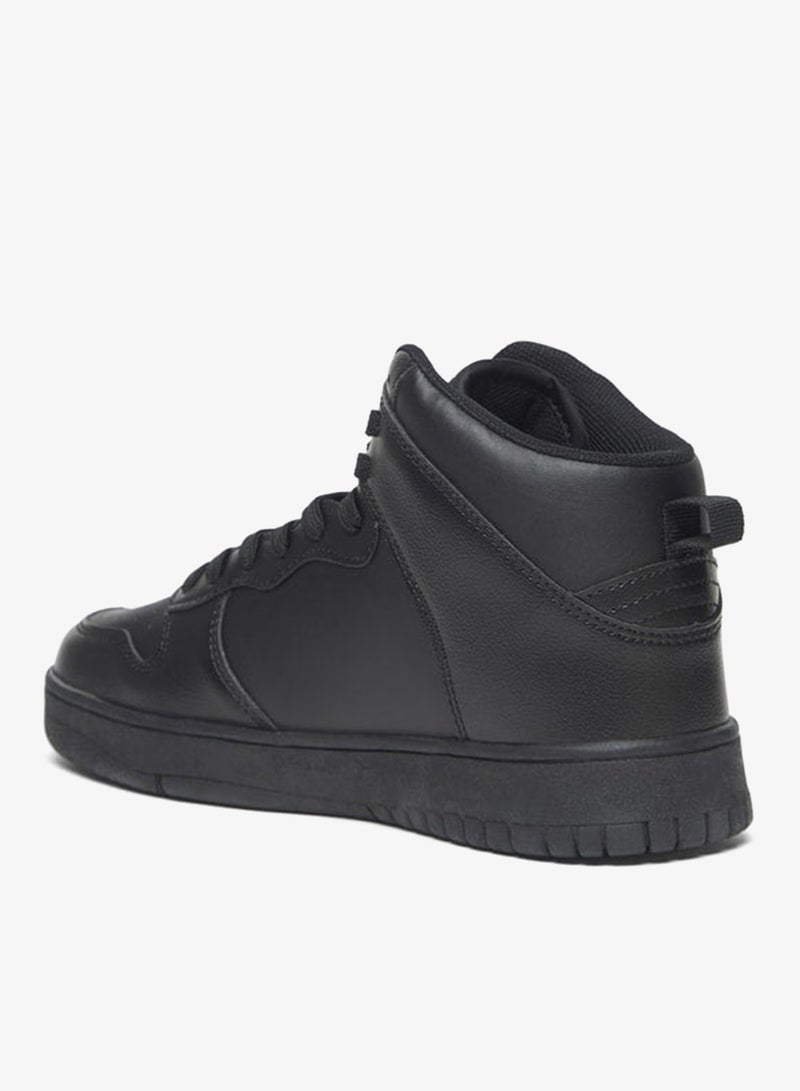 Oaklan by Shoexpress Women's Solid High Top Sneakers with Lace-Up Closure - Image 3