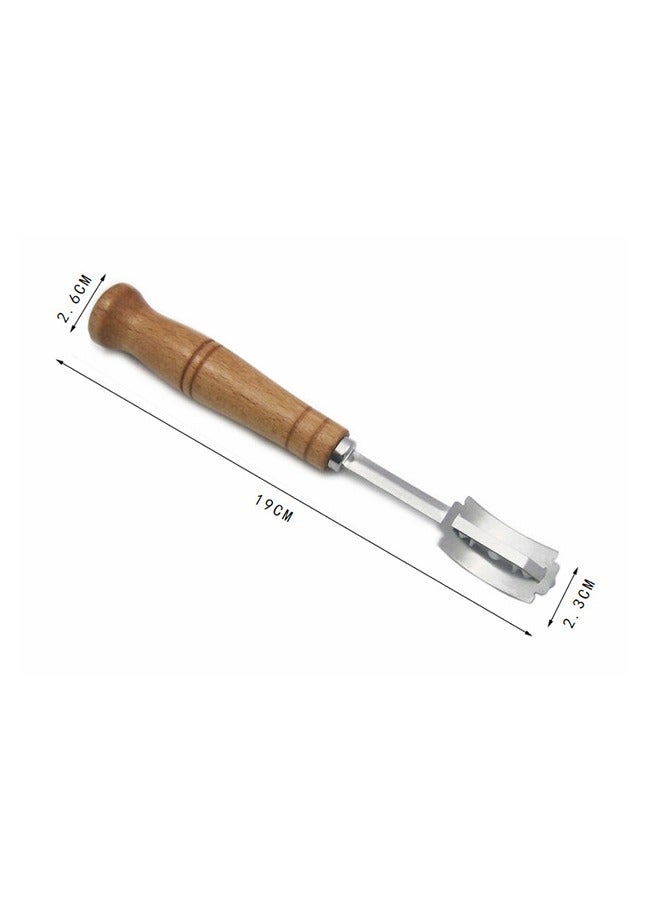 1 Set Sourdough Bread Lame Slicing Tool, Baking Sourdough Bread Starter Jar Razor Cutter, Dough Baking Cutter with Blades, Pastry Cutters Wooden Slicer for Bakers (Brown) - Image 2