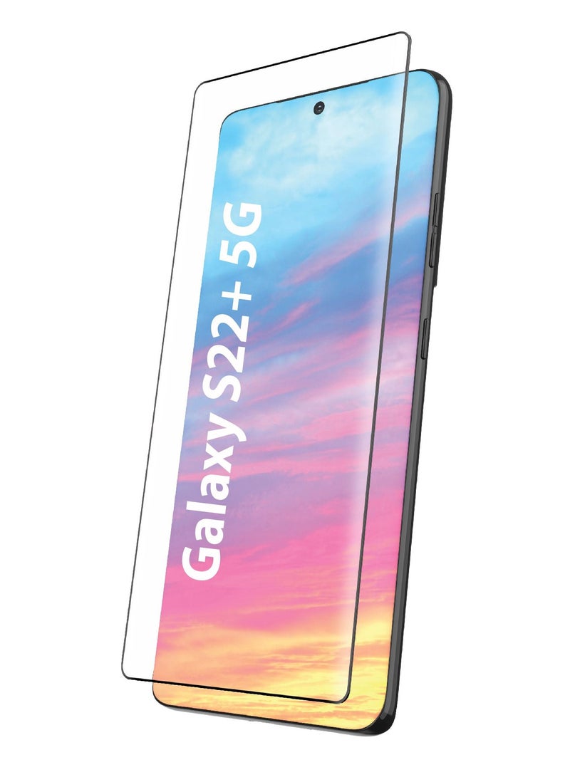 موكوم واقي شاشة من الزجاج المقوى 9D لهاتف سامسونج جالاكسي S22 Plus 5G أسود / شفاف