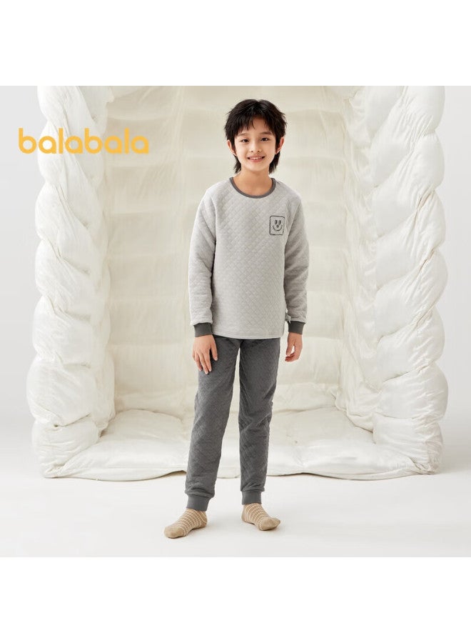 Balabala Children's Thermal Underwear Set, Winter Thickened Padded Boys' Comfortable Autumn Clothes And Pants, Baby Base Layer Pajamas - Image 3