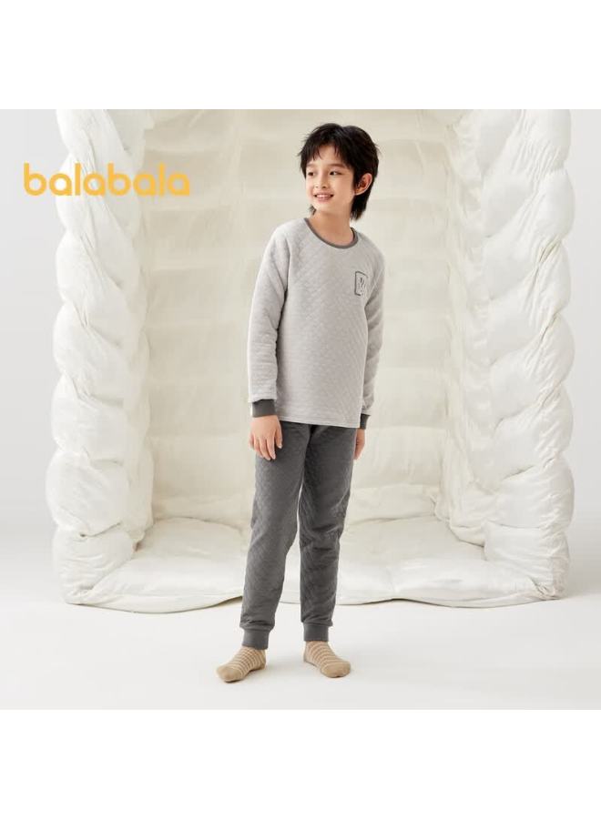 Balabala Children's Thermal Underwear Set, Winter Thickened Padded Boys' Comfortable Autumn Clothes And Pants, Baby Base Layer Pajamas - Image 4
