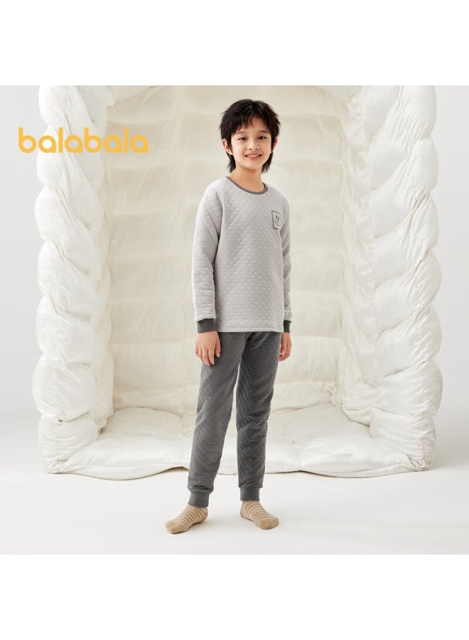 Balabala Children's Thermal Underwear Set, Winter Thickened Padded Boys' Comfortable Autumn Clothes And Pants, Baby Base Layer Pajamas - Image 5