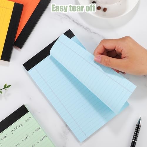 Thboxes 8 Packs Small Note Pads 5x8, Color Legal Pad 5x8 College Ruled Small Legal Pad Perforated Lined Writing Pads for Home, Study, Office, To-Do Lists, 50 Sheet/notepad, Multicolor - Image 4