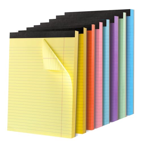 Thboxes 8 Packs Small Note Pads 5x8, Color Legal Pad 5x8 College Ruled Small Legal Pad Perforated Lined Writing Pads for Home, Study, Office, To-Do Lists, 50 Sheet/notepad, Multicolor - Image 1