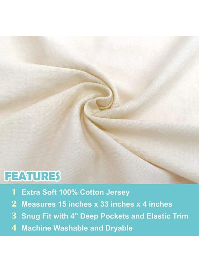 TL Care 100% Natural Breathable Cotton Jersey Knit Fitted Bassinet Sheet, Cream, 15" X 33", Soft Breathable - Image 2