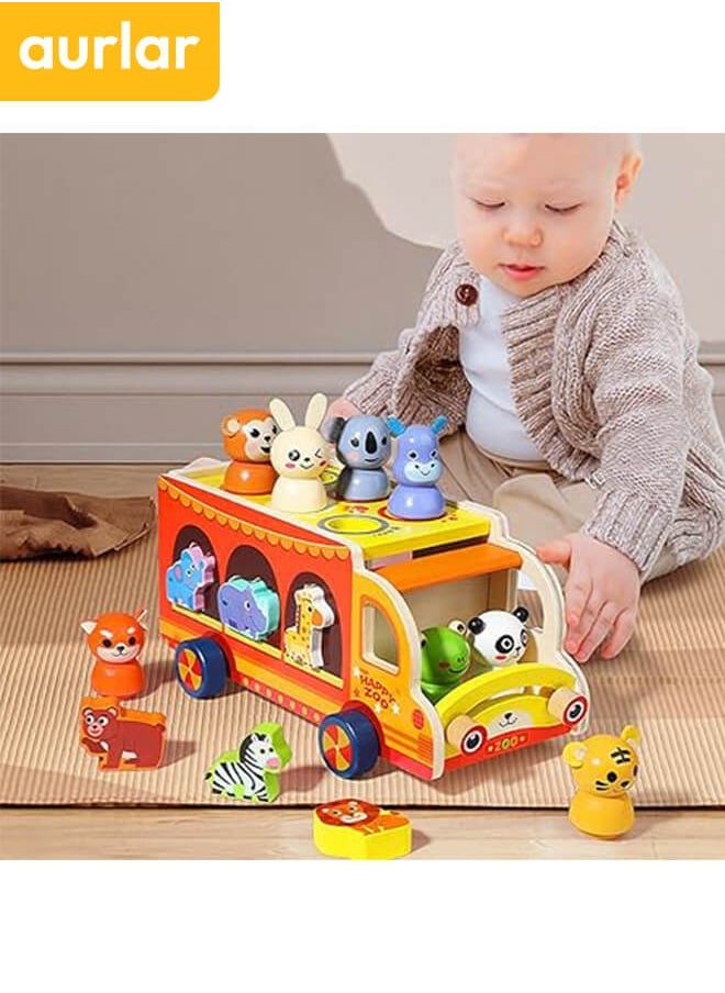 Aurlar - Montessori Wooden Animal Circus Toy, Shape Matching and Early Learning Gift for Toddlers, Boys and Girls Ages 3+ - Image 1