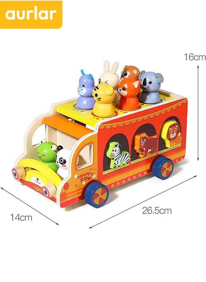 Aurlar - Montessori Wooden Animal Circus Toy, Shape Matching and Early Learning Gift for Toddlers, Boys and Girls Ages 3+ - Image 1