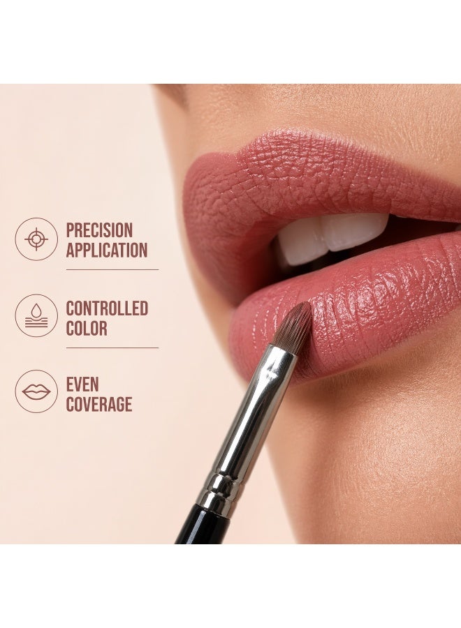Lip Brush for Precise Lipstick Application – Professional Makeup Lip Brush for Lip Liner, Gloss & Balm – Small Detail Lip Applicator Brush – Milana Leesa - Image 1