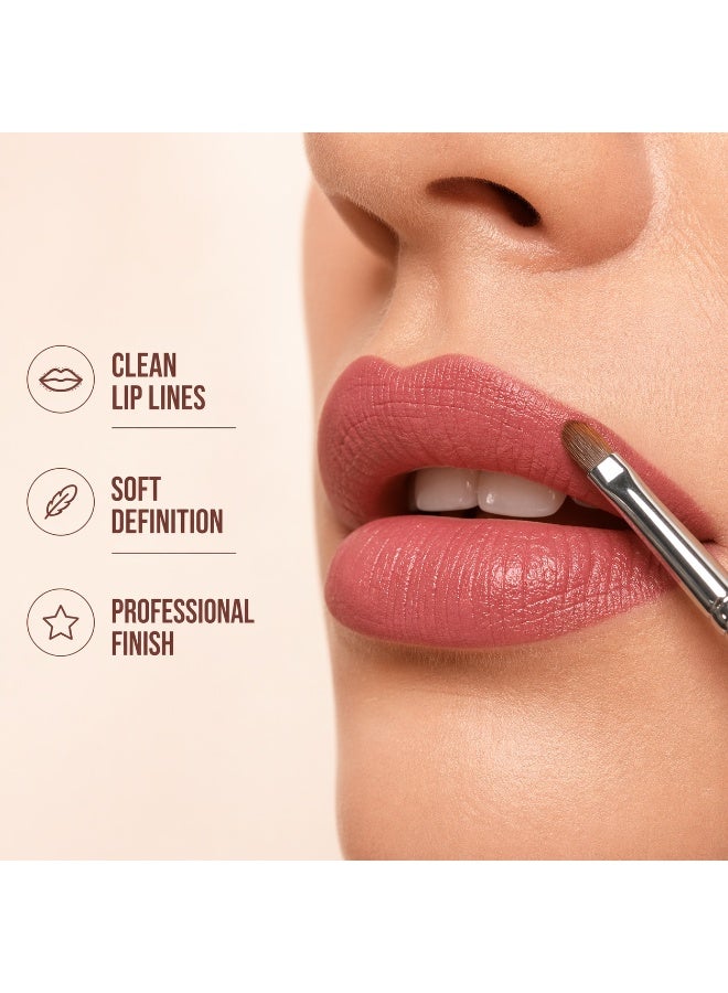 Lip Brush for Precise Lipstick Application – Professional Makeup Lip Brush for Lip Liner, Gloss & Balm – Small Detail Lip Applicator Brush – Milana Leesa - Image 4