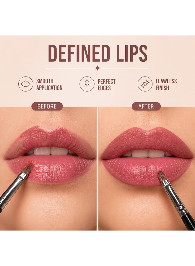 Lip Brush for Precise Lipstick Application – Professional Makeup Lip Brush for Lip Liner, Gloss & Balm – Small Detail Lip Applicator Brush – Milana Leesa - Image 2