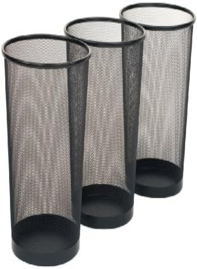 AKDC  Small Cylinder Trash Can For Home Or Office, 6 Gallon Mesh Round Bins, Lightweight, Steel Wastebasket Set For Garbage Or Recycle, 3-Pack, (Multicolour) - Image 4