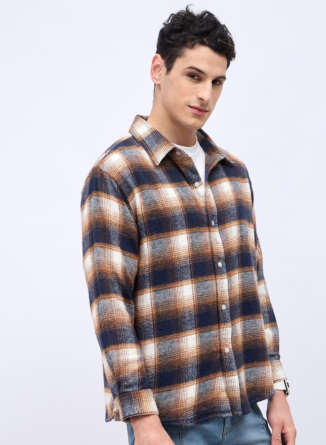 Styli Campfire Brushed Flannel Checkered Oversized Shirt  - Image 3