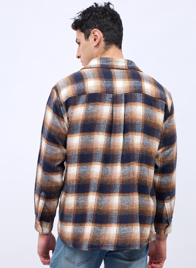 Styli Campfire Brushed Flannel Checkered Oversized Shirt  - Image 5