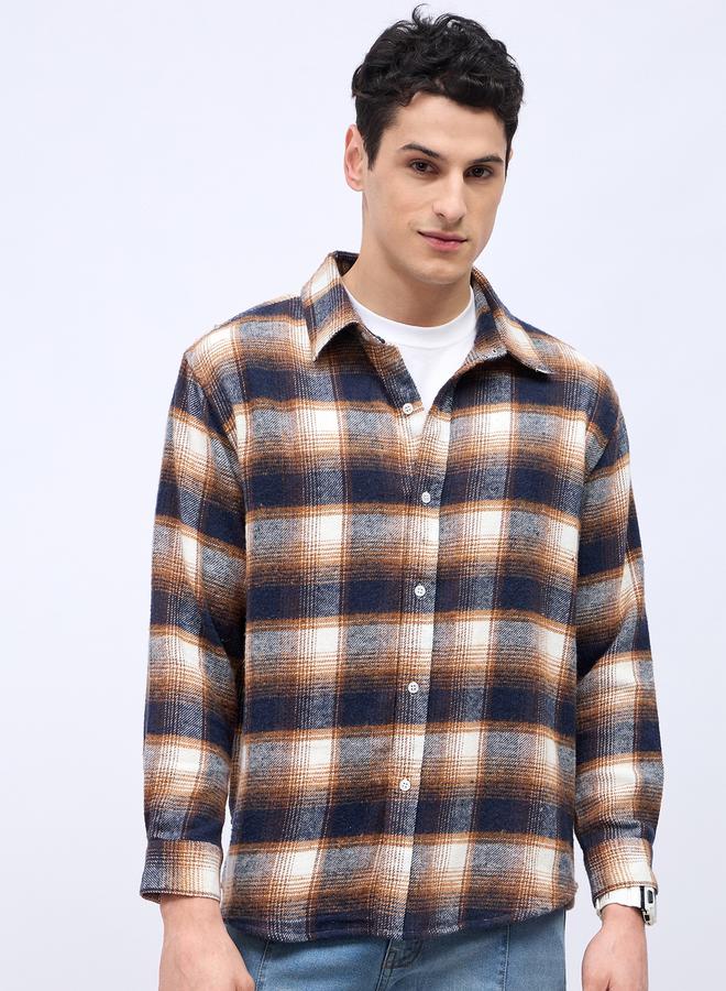 Styli Campfire Brushed Flannel Checkered Oversized Shirt  - Image 2