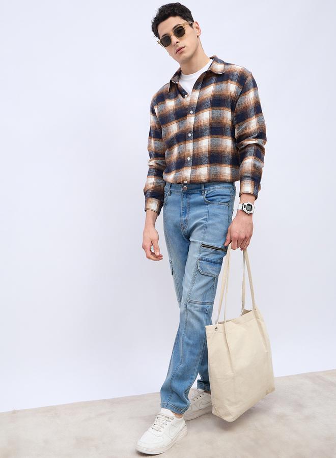 Styli Campfire Brushed Flannel Checkered Oversized Shirt  - Image 1