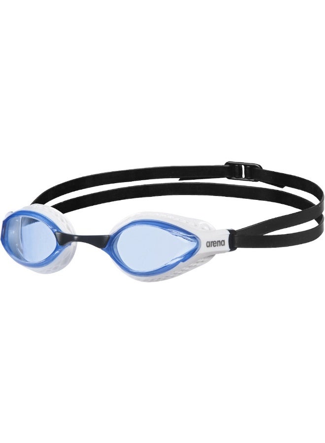 arena Air-Speed Blue-White Goggles, Racing, Pool, Equipment, Uni Adult - Professional Racing Goggles with Honeycomb Seals - Image 4