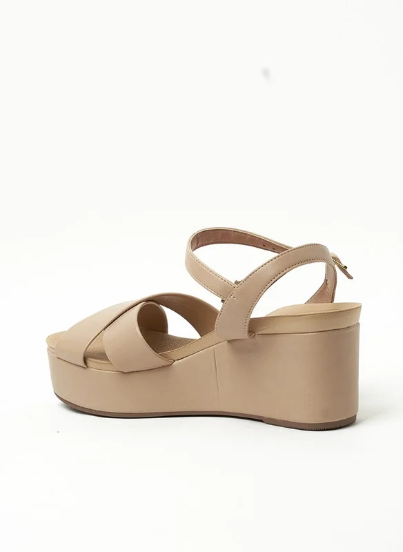 بيرا ريو Beira Rio Ladies Wedge Sandals Beige | Made In Brazil