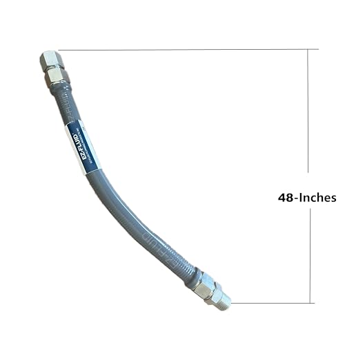 EZ-FLUID EZFluid 1 48 1OD 34MIP x 34FIP High Flow Full Port Appliance Gas Connector GreyGray PVC Coated Gas Flexible LineStainless Steel High BtuGas Connector Hose Supply IndoorOutdoor - Image 3