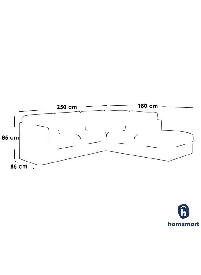 Homzmart Swedish Wood and Linen L-Shape Sofa  - Blue  - Image 2