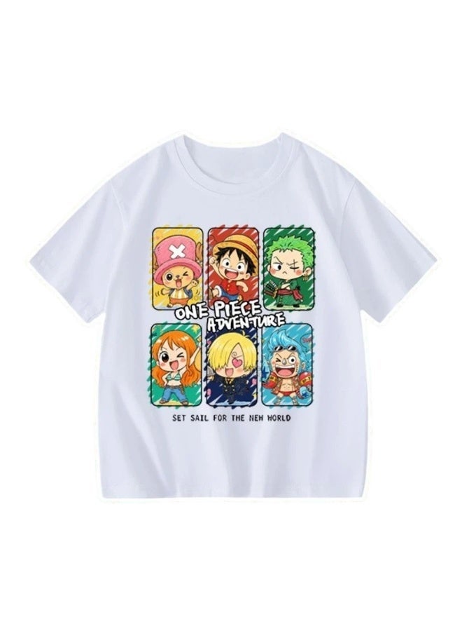 One Piece Anime Graphic Short Sleeve T-Shirt Multi Sizes Soft Breathable Casual Summer Fan Tee - Image 1