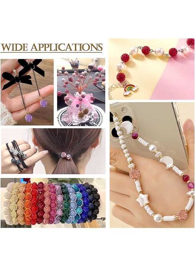 100 قطعة 10 مللي متر شامبالا تمهيد ديسكو الكرة حبيبات صلصال مختلط اللون بوليمر كلاي جولة حجر الراين الخرز دلايات لصنع المجوهرات