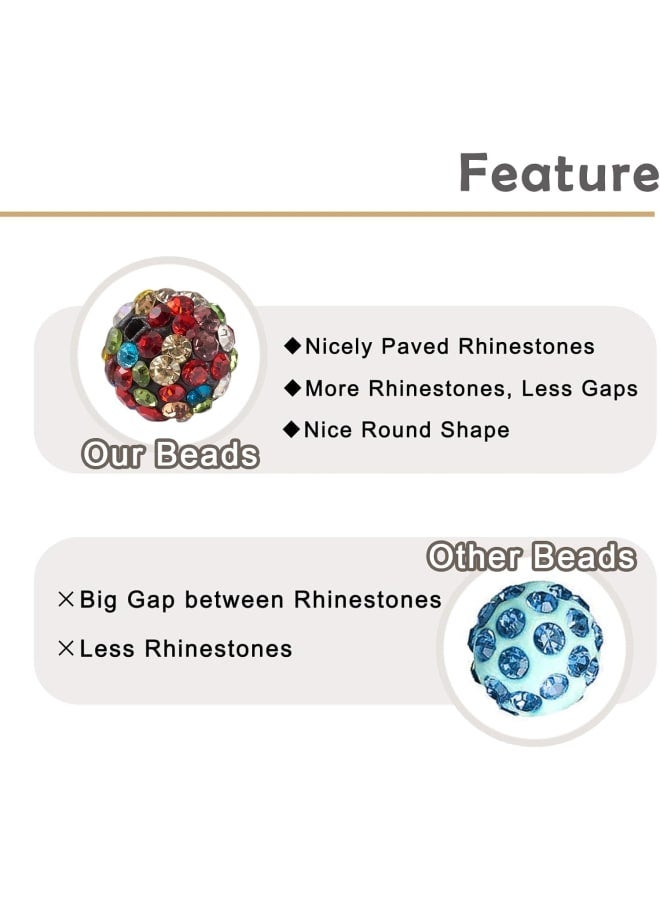 100 قطعة 10 مللي متر شامبالا تمهيد ديسكو الكرة حبيبات صلصال مختلط اللون بوليمر كلاي جولة حجر الراين الخرز دلايات لصنع المجوهرات