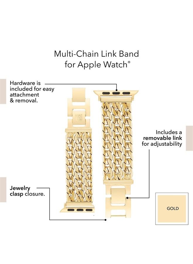 ANNE KLEIN سوار سلسلة موضة لساعات آبل، آمن، قابل للتعديل، بديل لسوار ساعة آبل، يناسب معظم المعاصم - Image 4