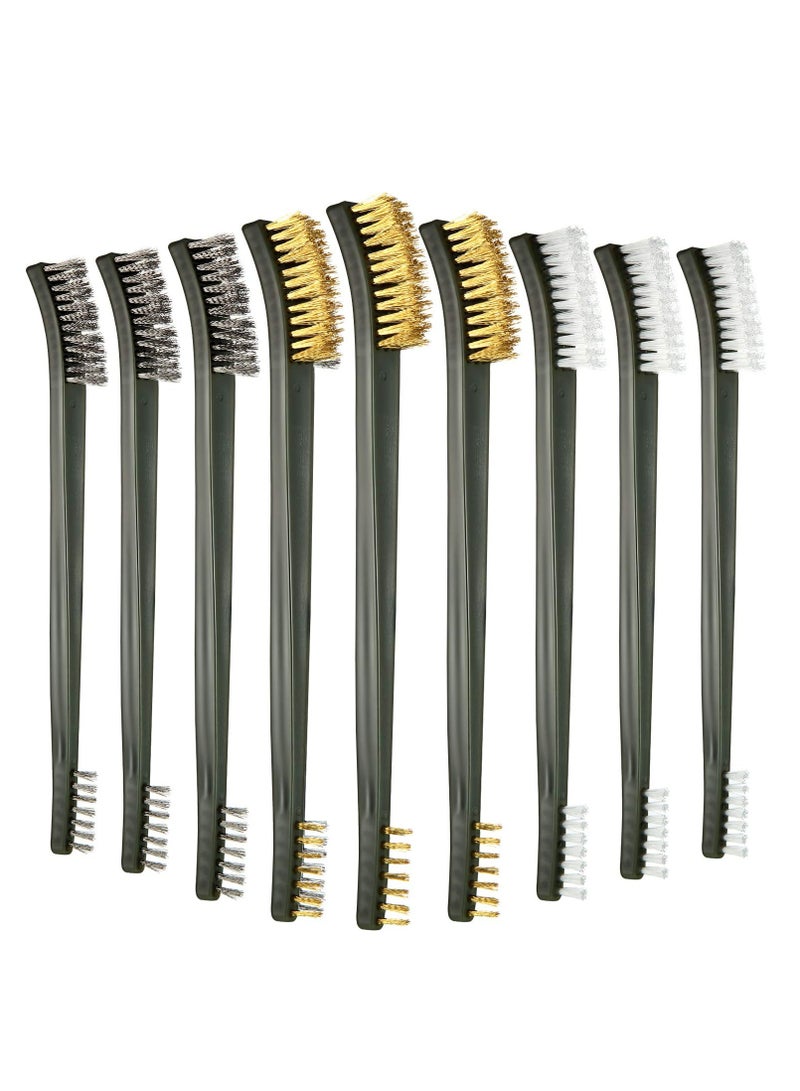 Loquat 9 Piece Mini Wire Brush Set for Rust, Paint, Metal Cleaning - Image 1