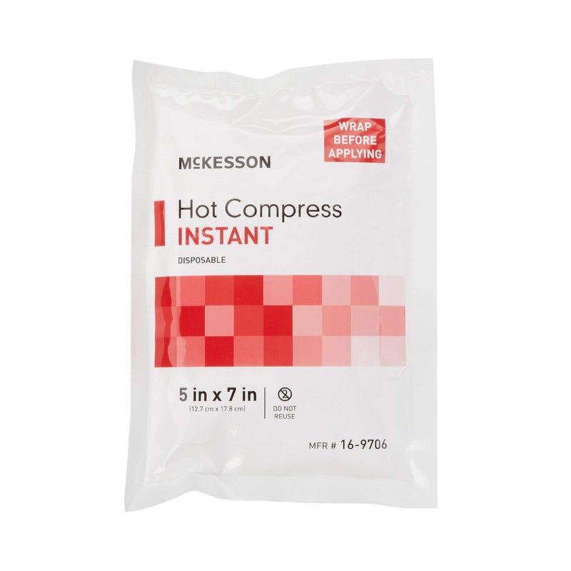 McKesson Hot Compress Instant Hot Pack [24 Pack] Disposable, Heat Packs for Pain Relief, 5 in x 7 in - Image 1
