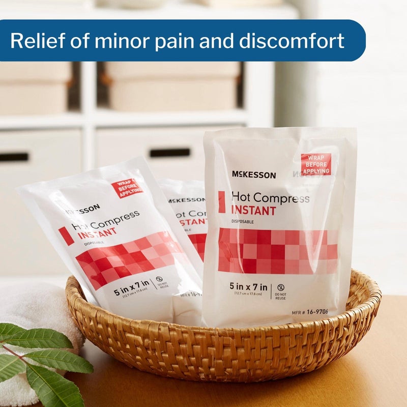 McKesson Hot Compress Instant Hot Pack [24 Pack] Disposable, Heat Packs for Pain Relief, 5 in x 7 in - Image 3