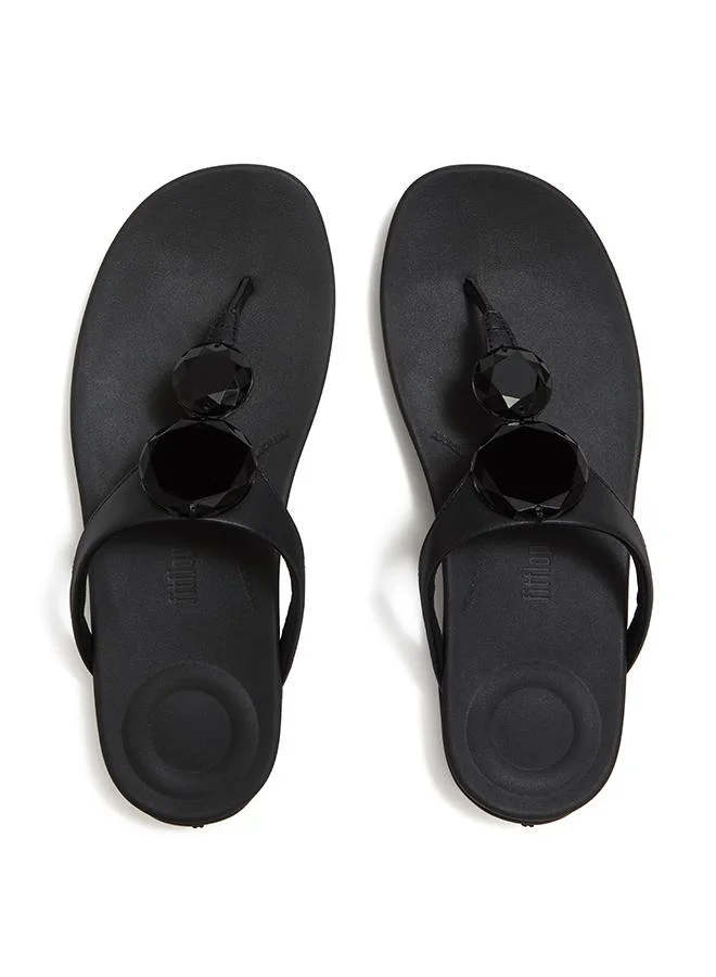 فيت فلوب SOLAY GLOSSY-DISC TOE-POST SANDALS