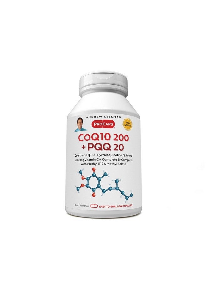 ANDREW LESSMAN Coenzyme Q-10 200 Plus PQQ 20mg - 60 Capsules - Maintains CoQ10 Levels, Optimum Cellular Energy, Supports Energy Production, Heart, Brain, Liver, Kidney, Pancreas. No Additives - Image 1