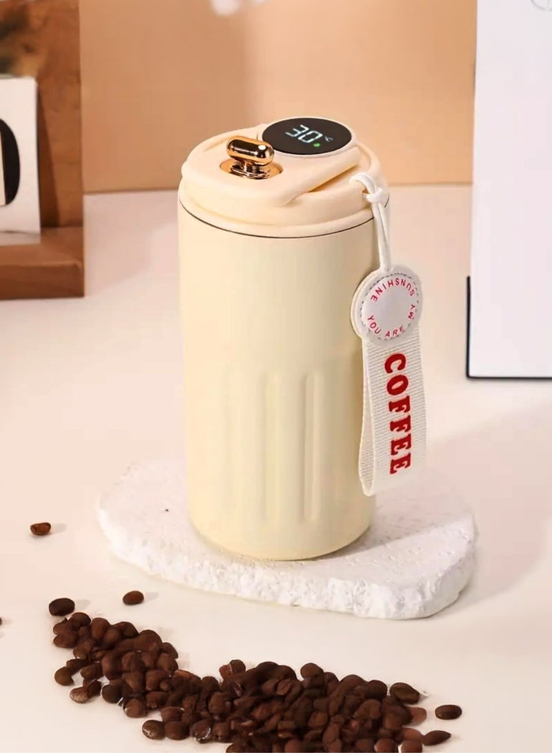 Toshionics Stainless Steel Vacuum Coffee Mug with Temperature Display – 460ML Double Wall Leakproof Insulated Travel Mug T114714 - Image 1